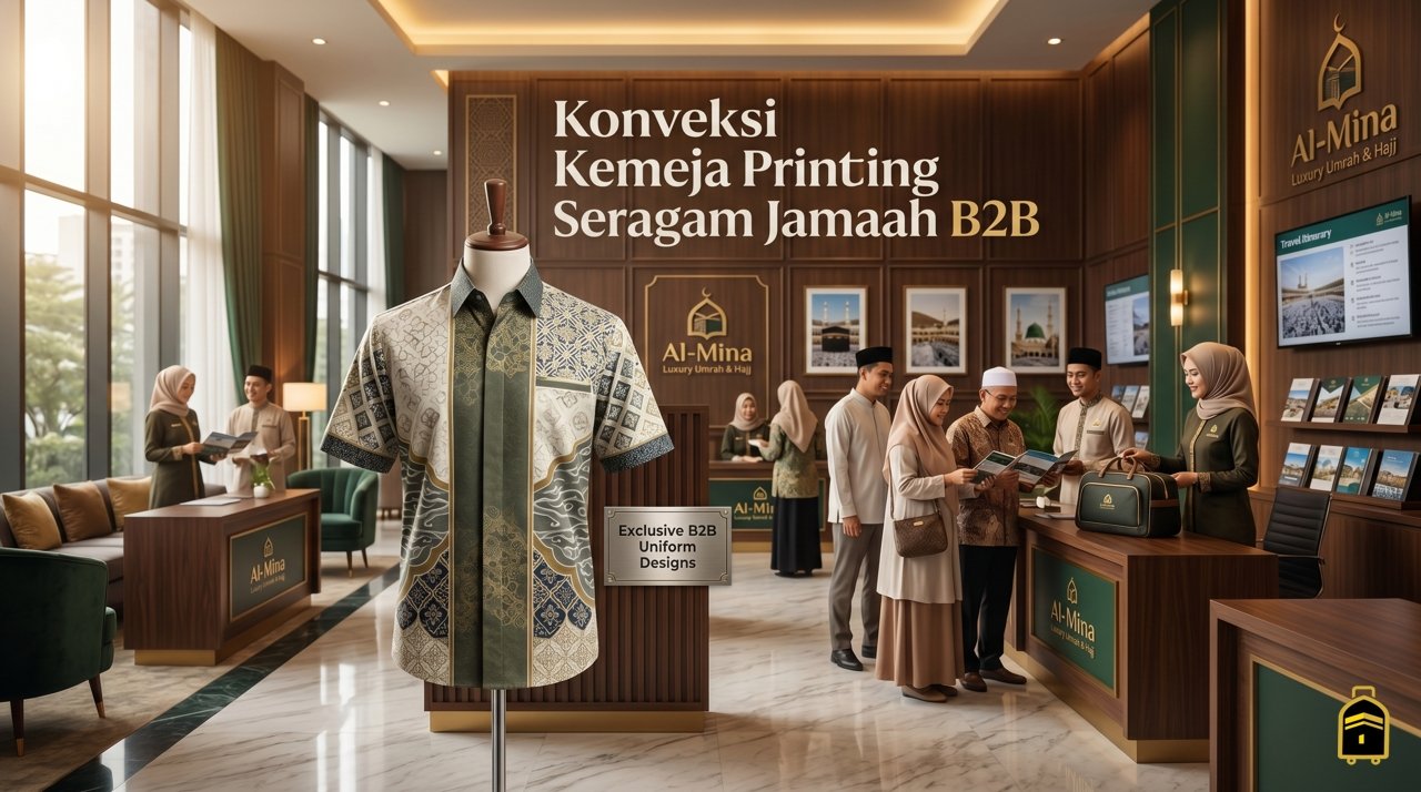 Konveksi kemeja printing seragam jamaah