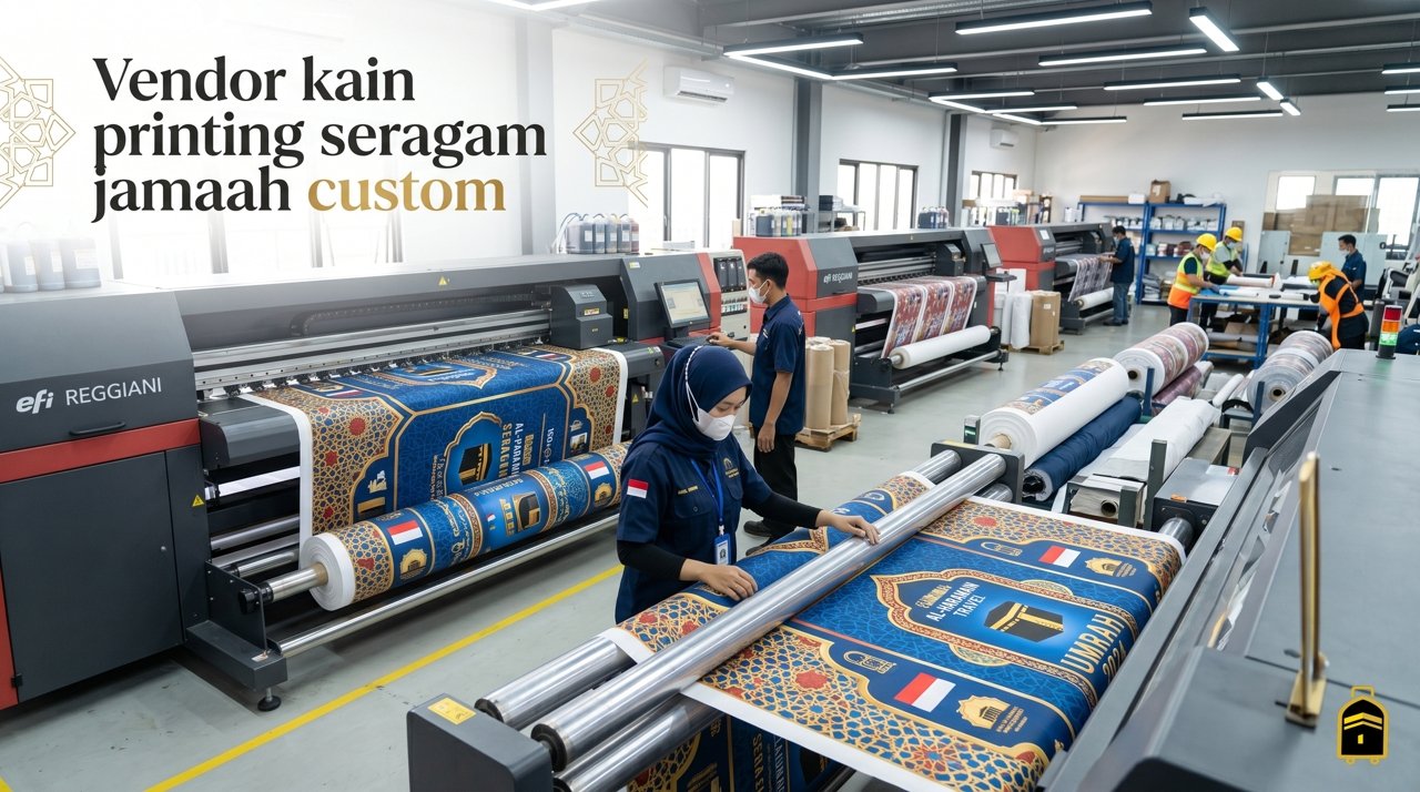 Vendor kain printing seragam jamaah custom
