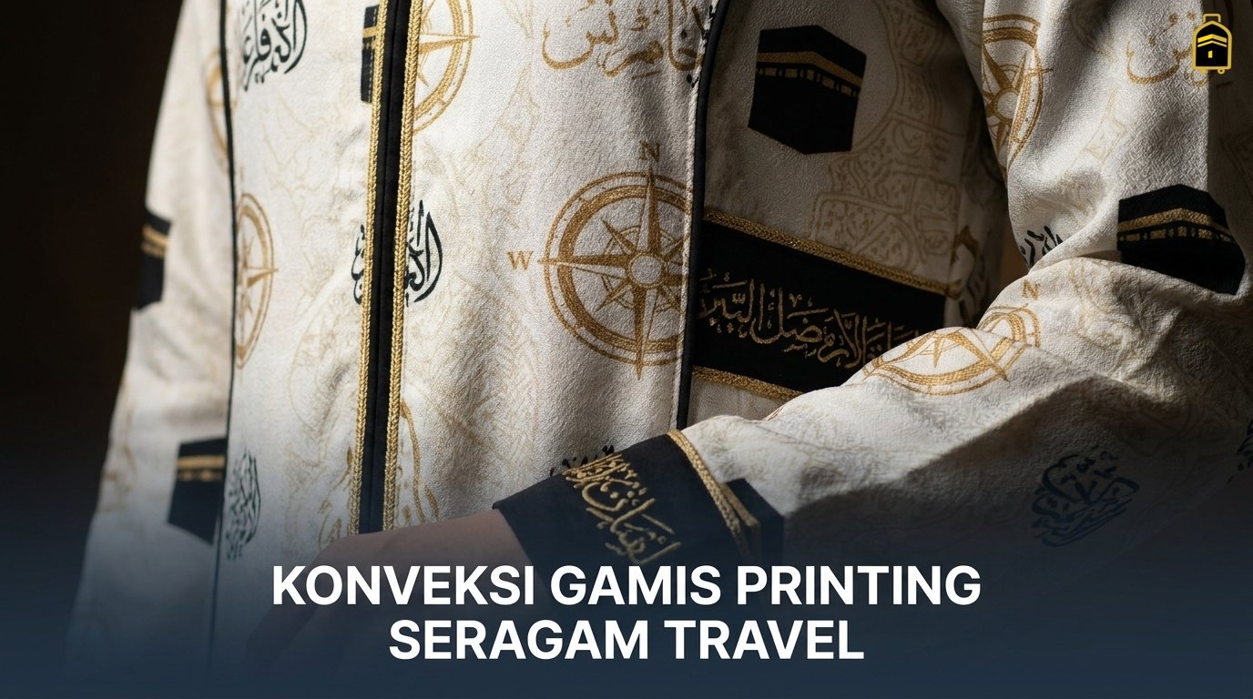 konveksi gamis printing seragam travel