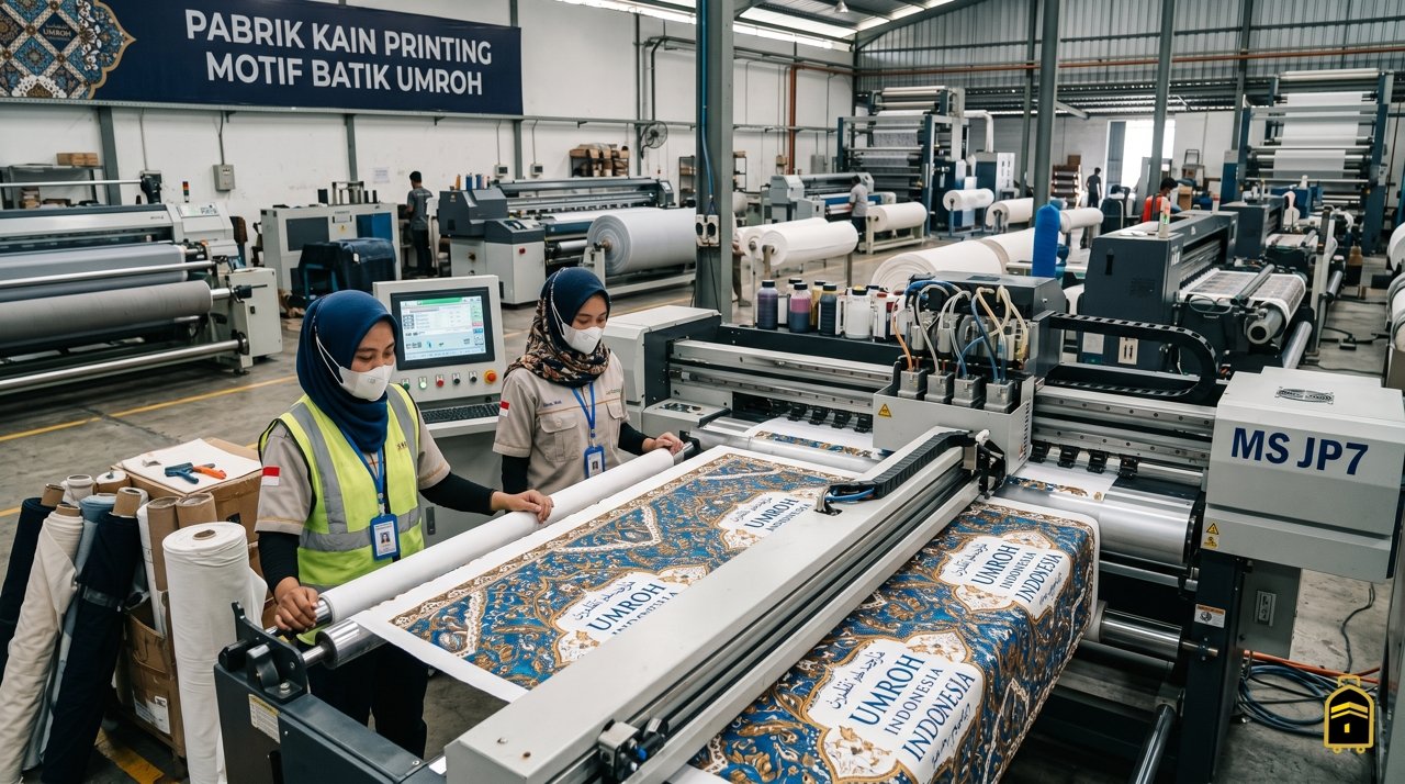pabrik kain printing motif batik umroh
