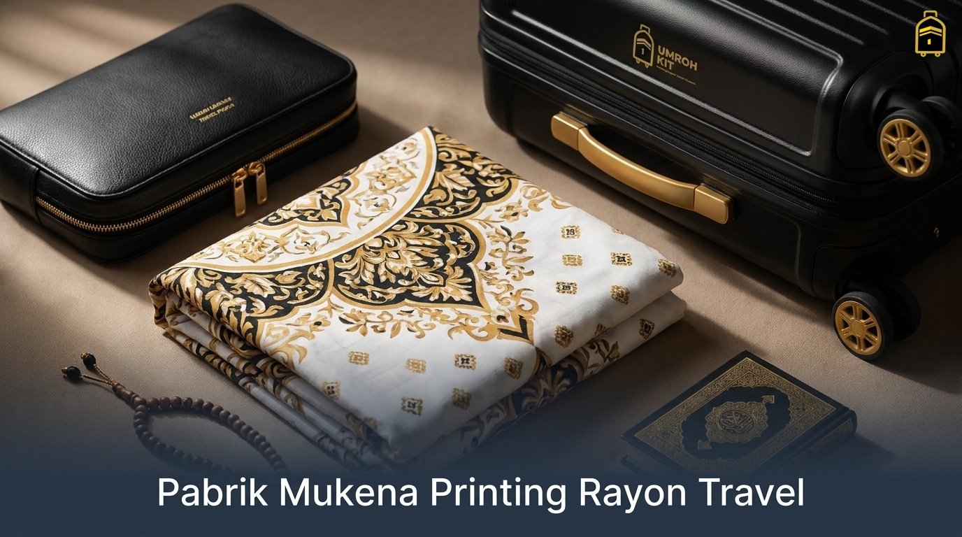 Pabrik mukena printing rayon premium travel
