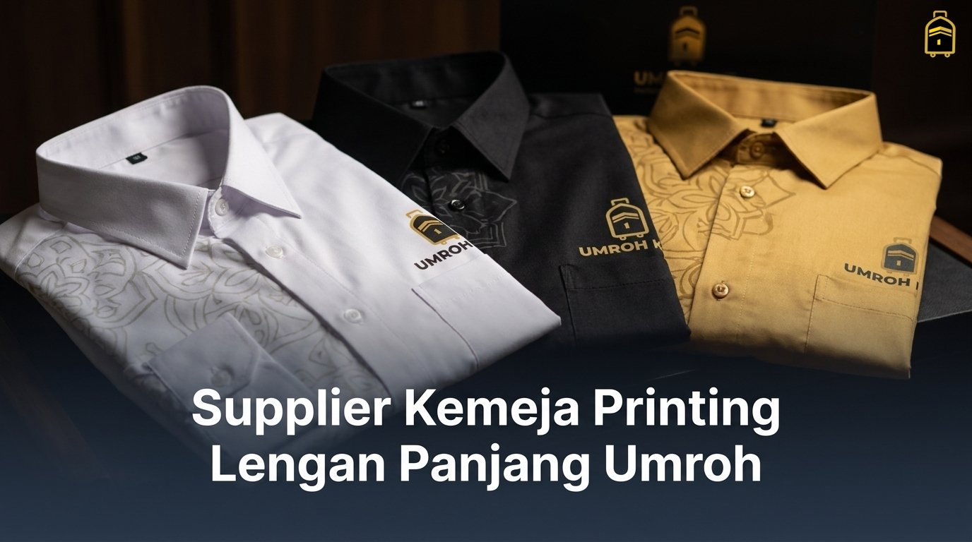 Supplier kemeja printing lengan panjang umroh