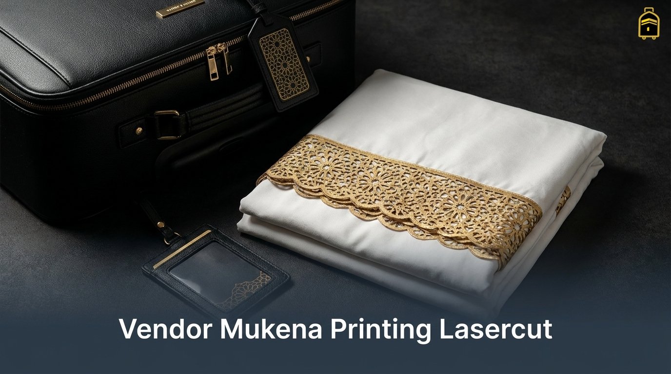 Vendor mukena printing lasercut seragam umroh