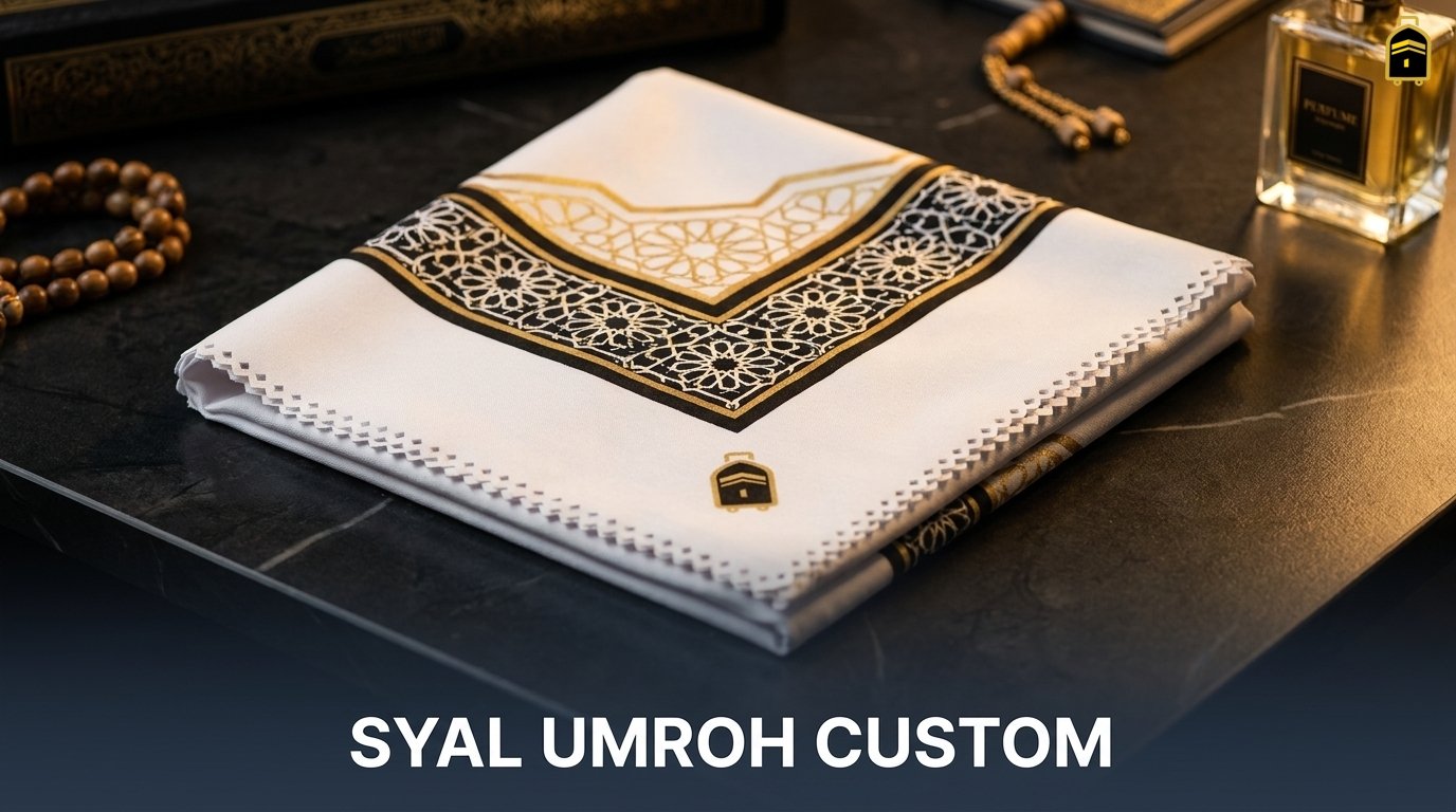 grosir syal umroh custom logo travel